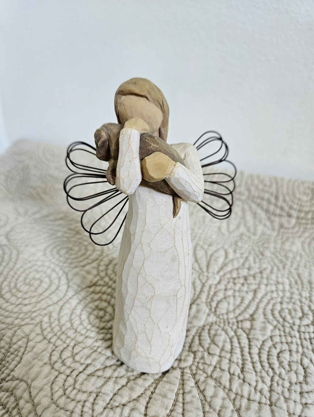 Willow Tree Angel of Friendship Figurine Girl with Puppy, 5.5"